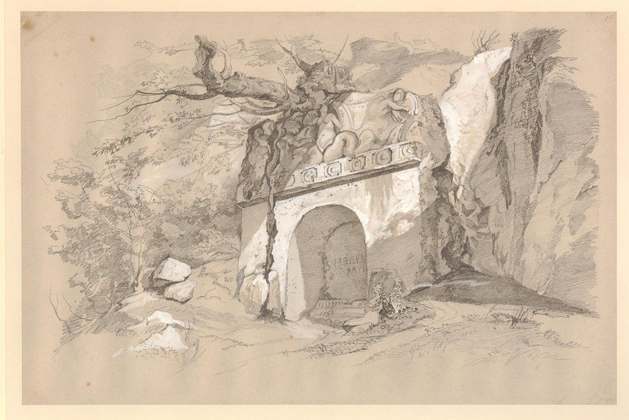 Disegno di S. Ainsley, Tomba della Sirena a Sovana; 1843
© The Trustees of the British Museum
CC BY-NC-SA 4.0