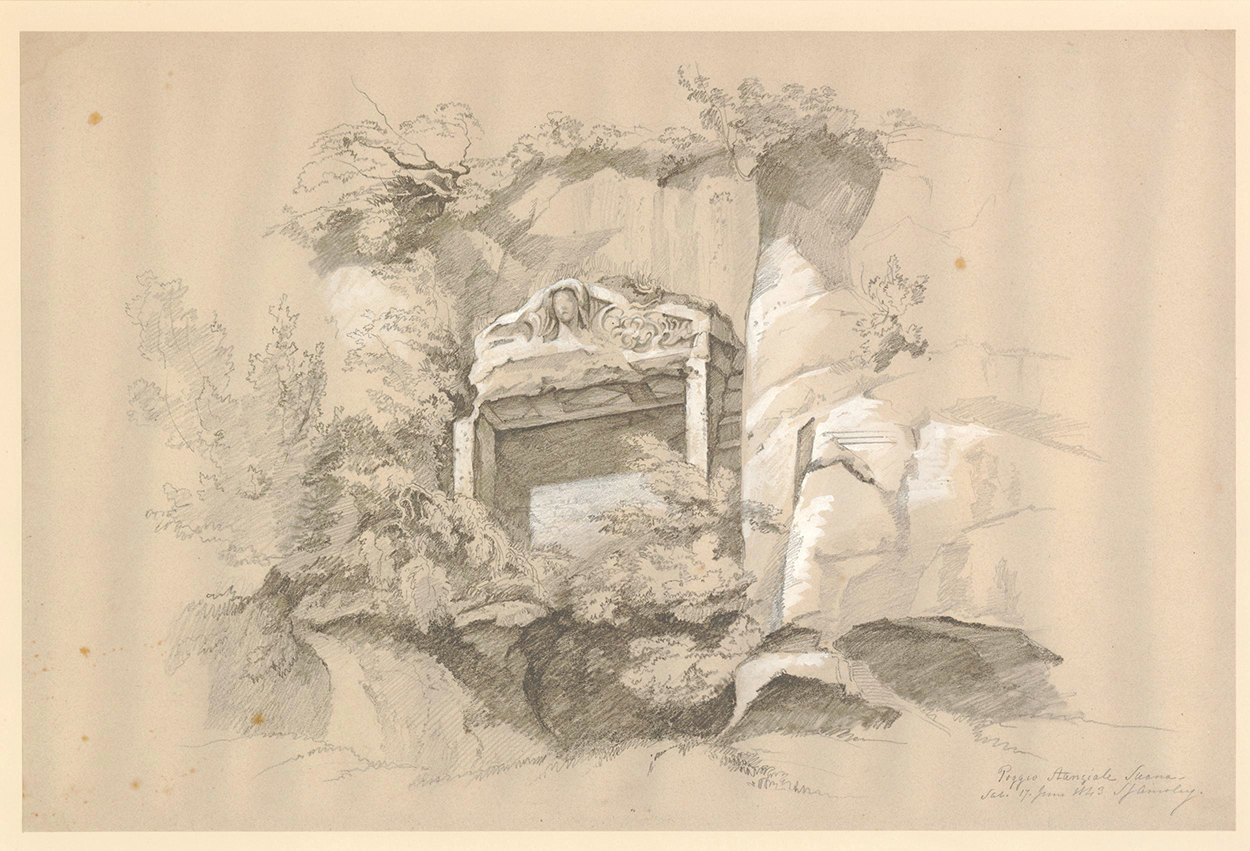 Disegno di S. Ainsley, Tomba del Tifone a Sovana; 1843
© The Trustees of the British Museum
CC BY-NC-SA 4.0